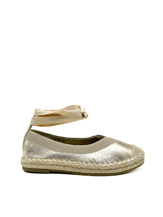 Alpargatas de Yute con Cintas Elegantes Referencia A7110 Oro