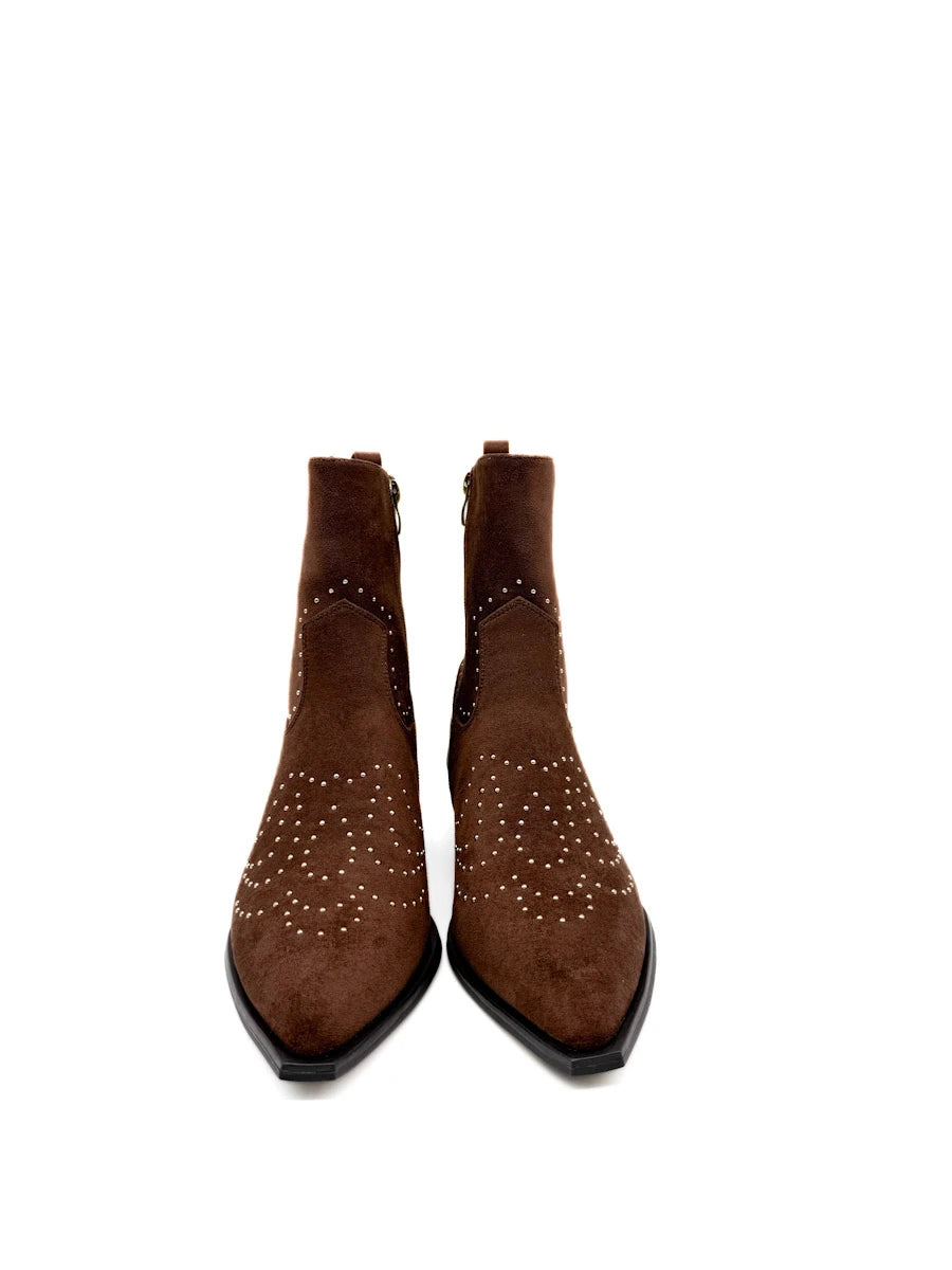Botines Cowboy de Antelina con Tachuelas Decorativas