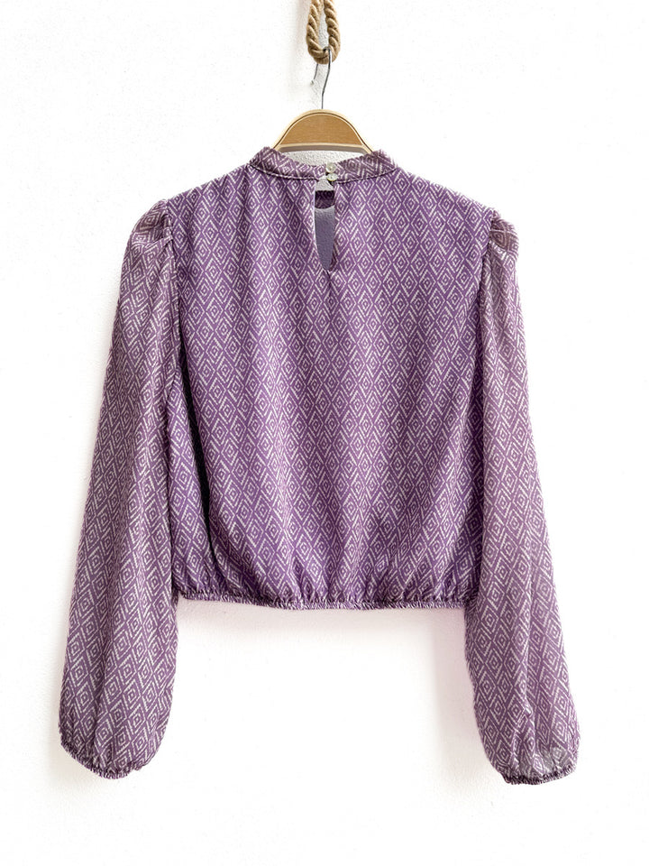 Blusa de Manga Larga con Estampado Geométrico, Disponible en Más Colores y Diseños