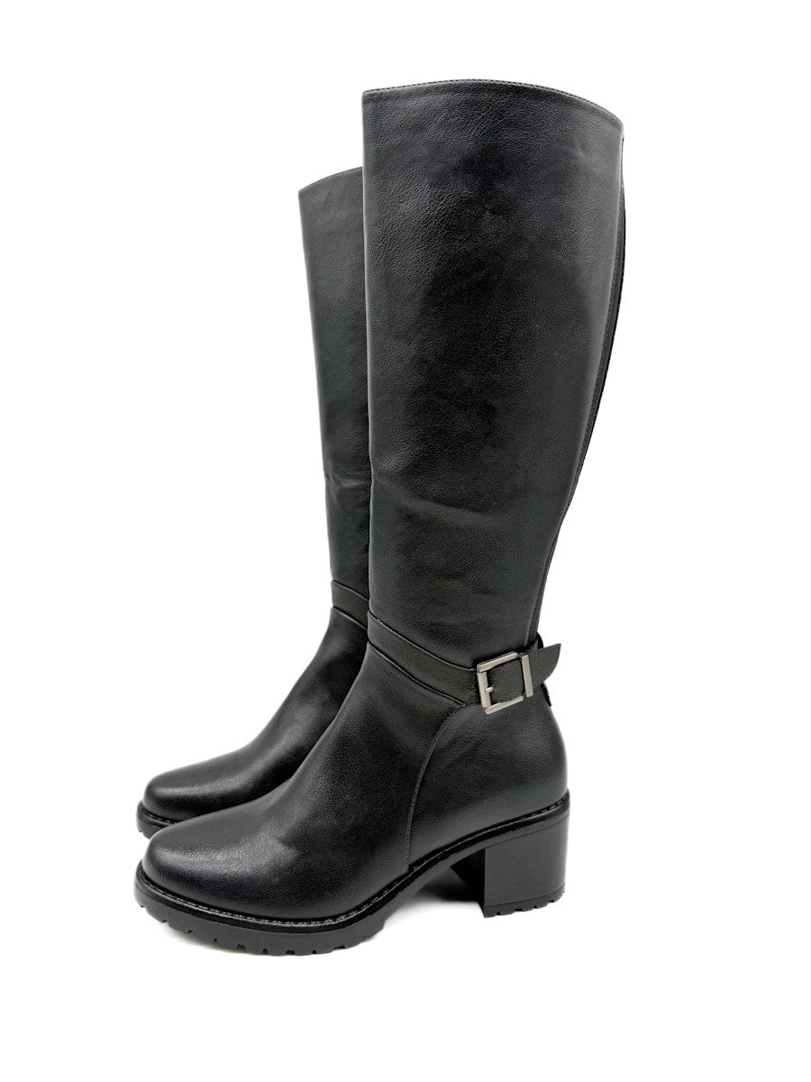 Botas Altas de Elástico con Tacón Cuadrado