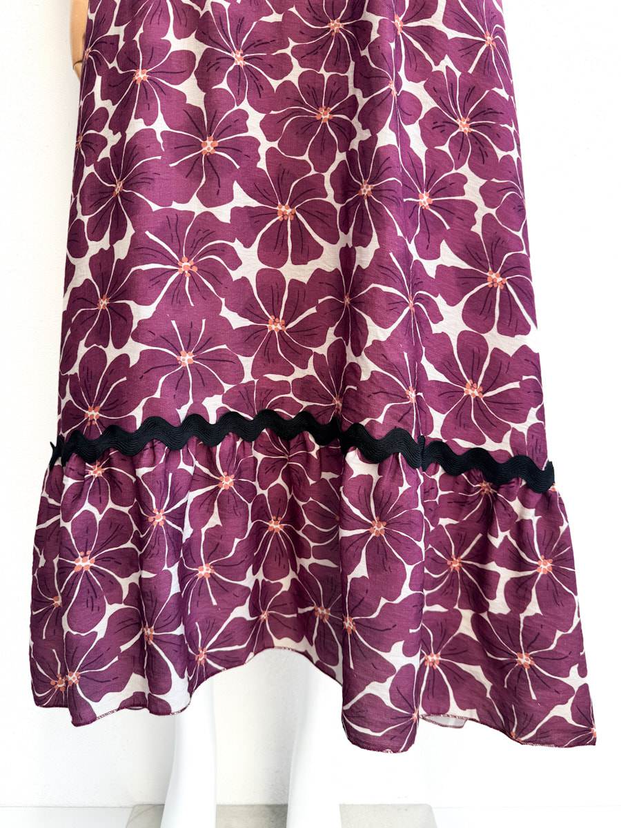 Vestido largo con estampado floral y bolsillos