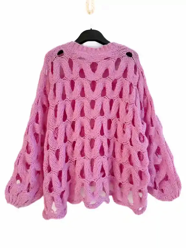 Suéter Textura Wave – Punto Grueso y Calados Orgánicos