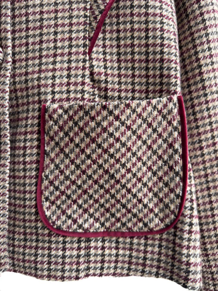 Chaqueta Cuadro Príncipe de Gales con Detalle en Contraste