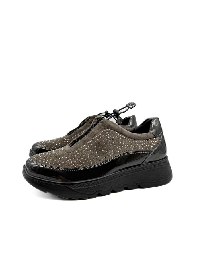 Zapatillas de Deporte con Pedrería y Plataforma