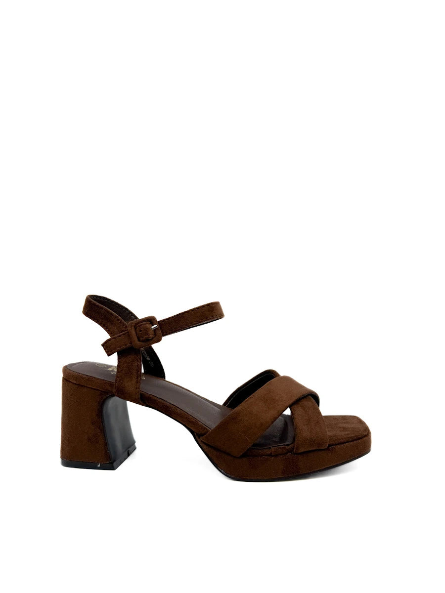 Sandalias de Tacón Ancho con Plataforma y Tiras Cruzadas