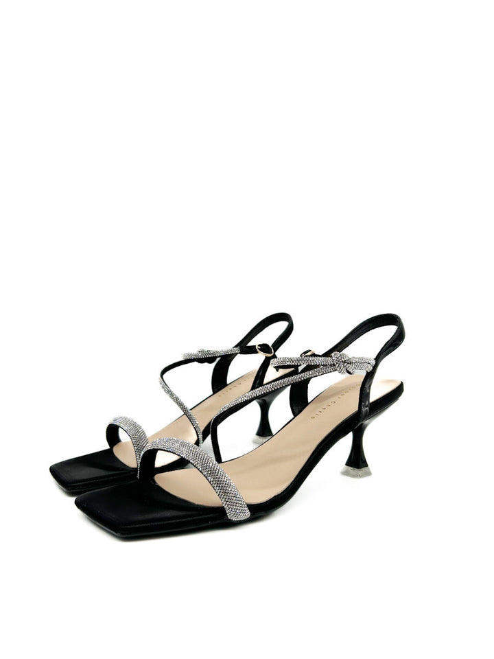 Sandalias Elegantes de Tacón medio con Brillos