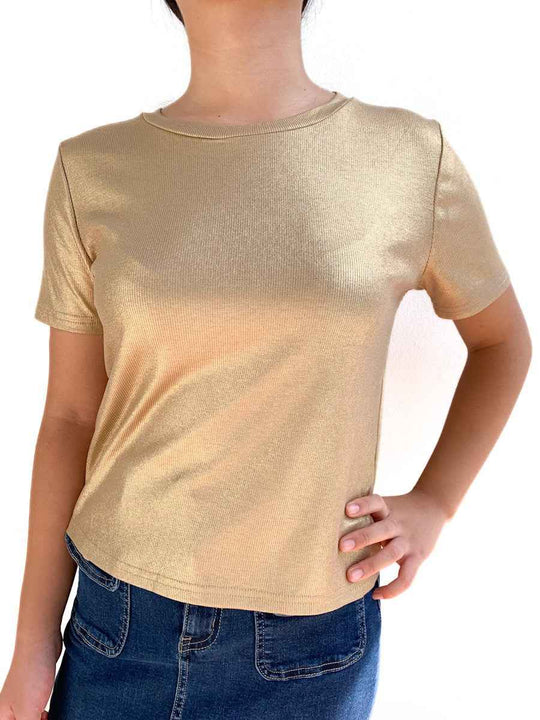 Camisetas metalizado Dorado S M