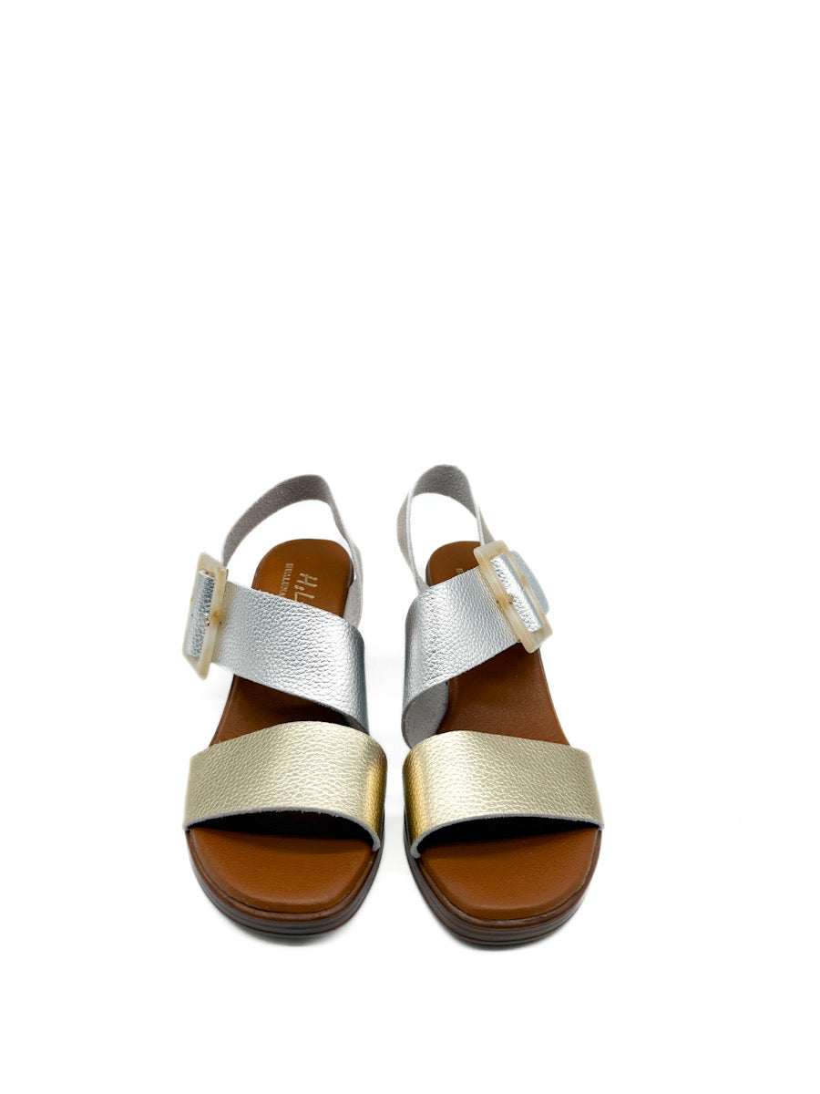 Sandalias Multicolor de Tacón de Bloque para Mujer