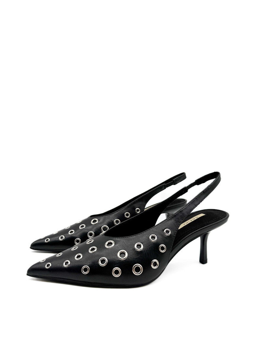 Zapatos de Tacón Destalonado con Ojales Metálicos Corina M5775