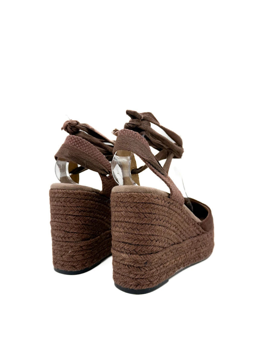 Alpargatas de Cuña con Cinta al Tobillo Tipo Valencianas