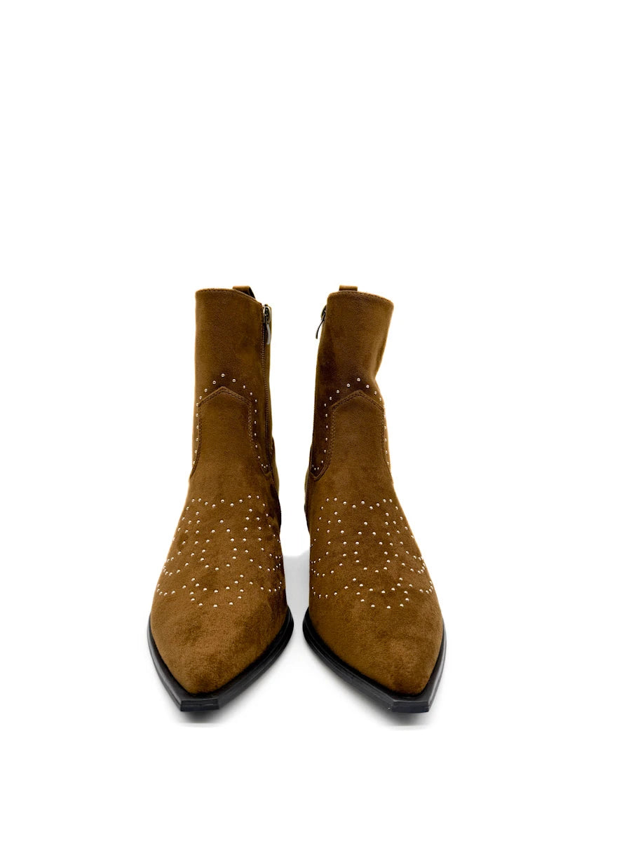 Botines Cowboy de Antelina con Tachuelas Decorativas