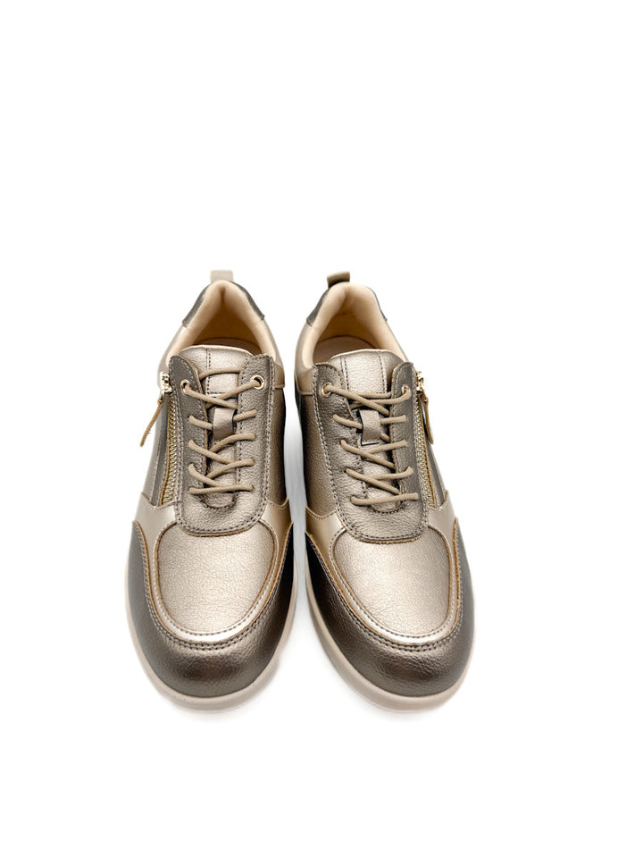 Zapatillas Deportivas de Cuña Elegantes con Cremallera Lateral