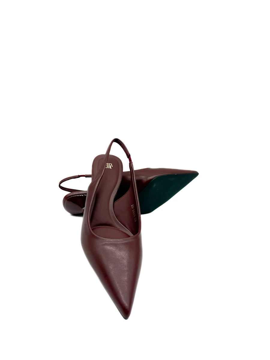 Zapatos Destalonados con Tacón Chupete y Punta Afilada