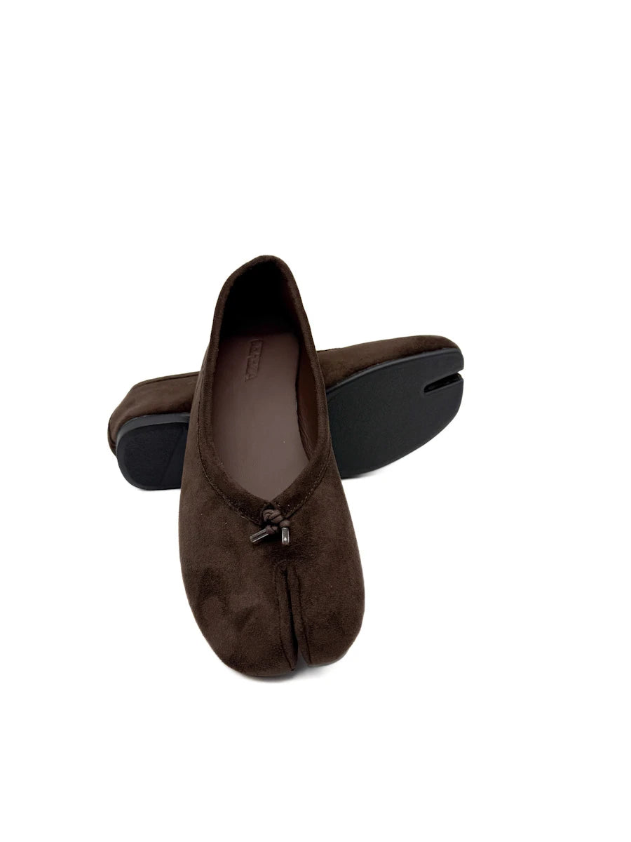 Bailarinas Planas de Puntera Dividida con Lazada