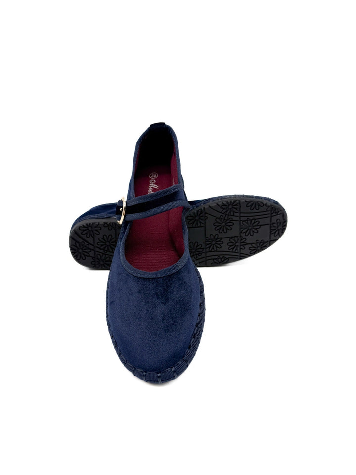 Merceditas de Terciopelo con Bordes Ribeteados - Alieva