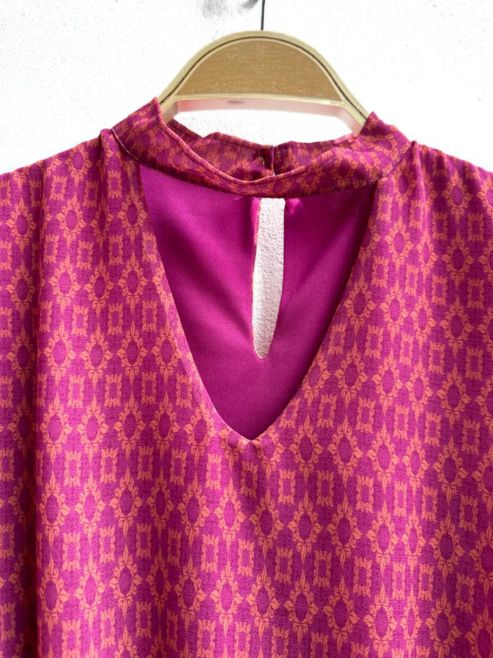 Blusa de Manga Larga con Estampado Geométrico, Disponible en Más Colores y Diseños