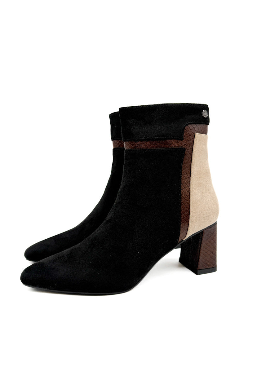 Botines de Antelina con Tacón Cuadrado