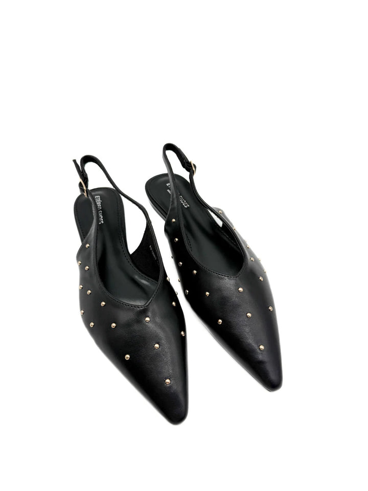 Zapatos Planos Destalonados de Puntera Fina con Tachuelas