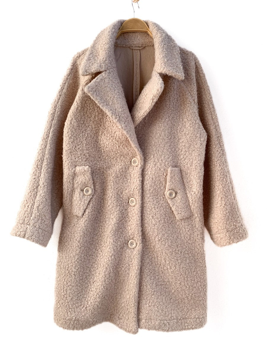 Abrigo De Piel Sintética Beige