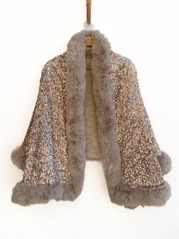 Capa 2350 Con Lentejuelas Dorado única