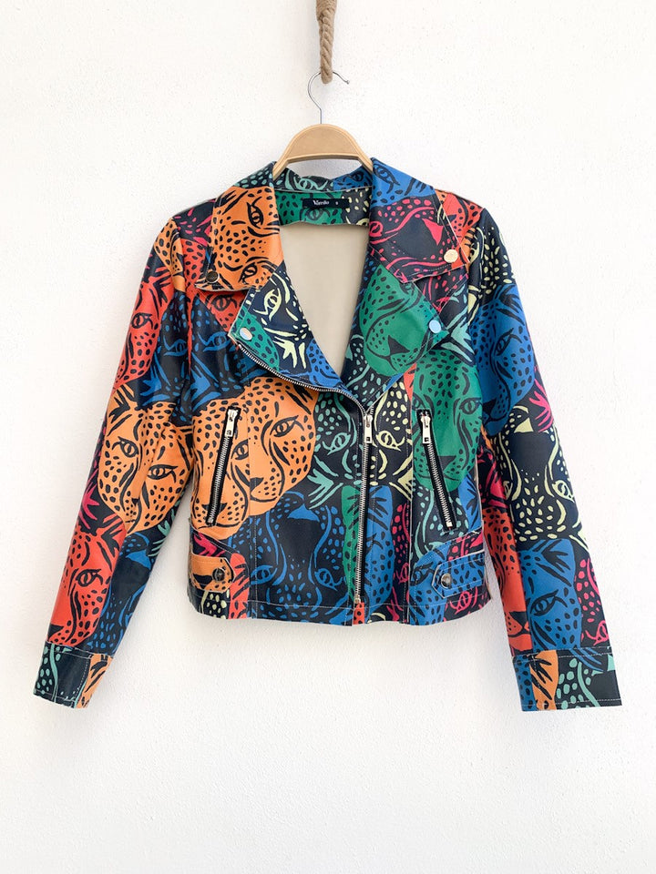 CHAQUETA BIKER ESTAMPADO