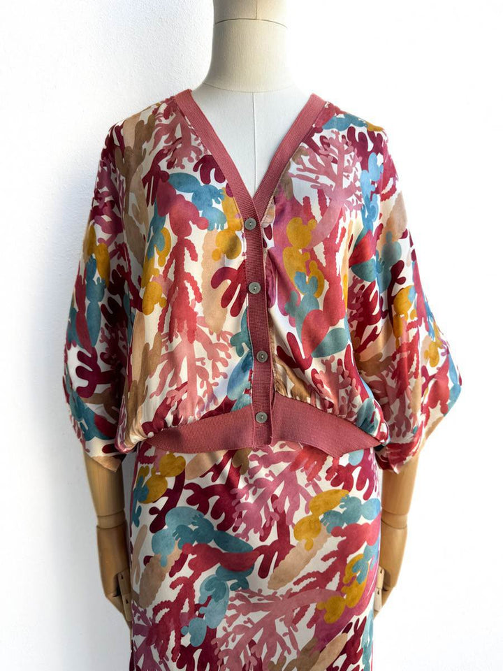 Bomber y Falda Satinadas Bomber 2 Coral única