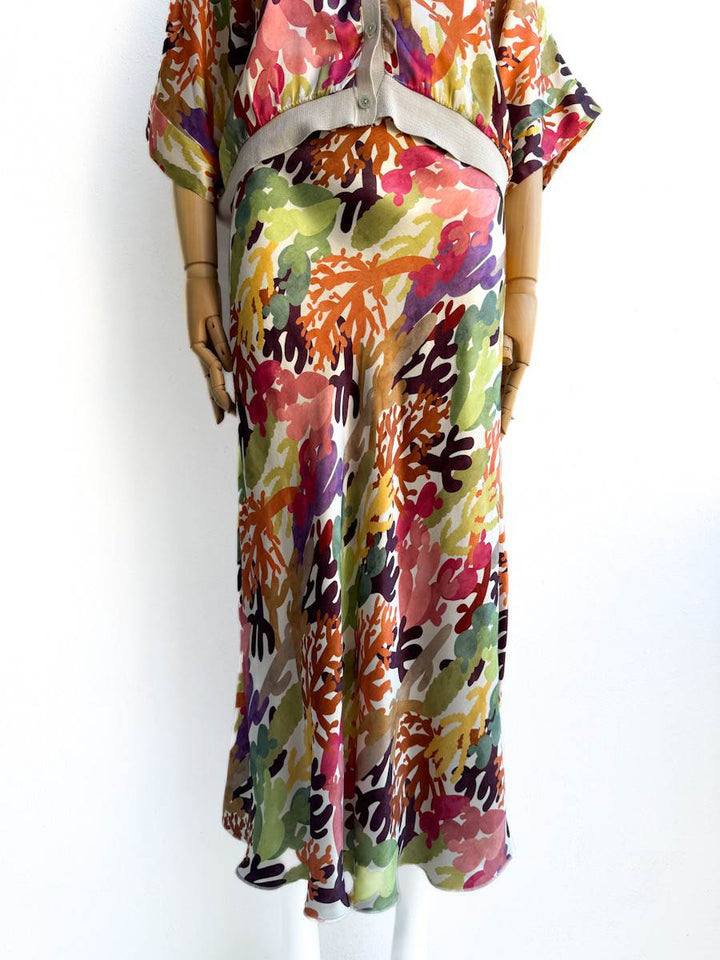 Bomber y Falda Satinadas Falda 2 Beige única