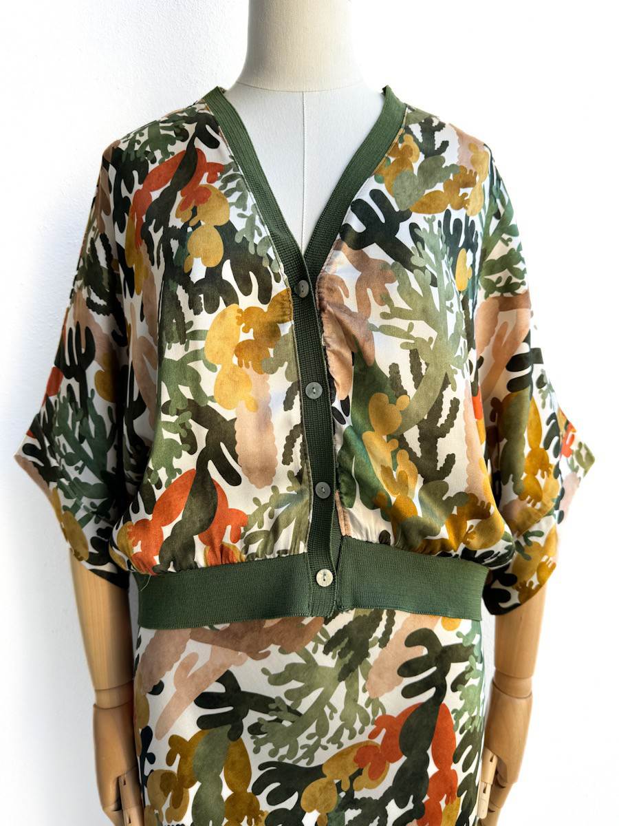 Bomber y Falda Satinadas Bomber 2 Verde única