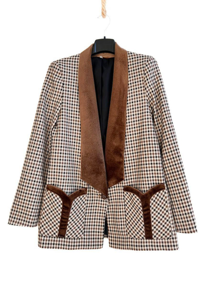 Blazer Cuadros Camel