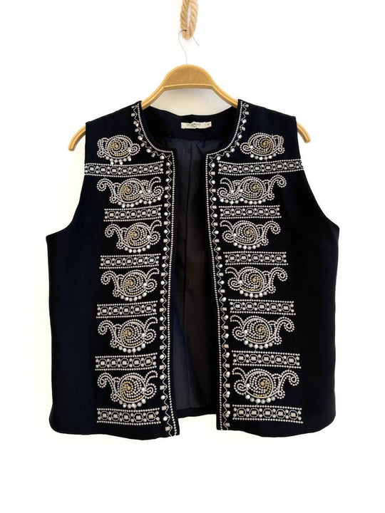 Chaleco CA5086 Bordados Negro