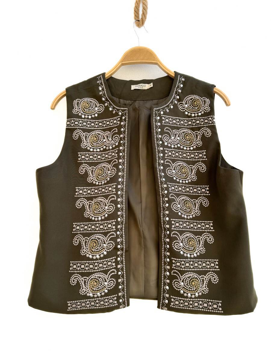 Chaleco CA5086 Bordados Verde Militar