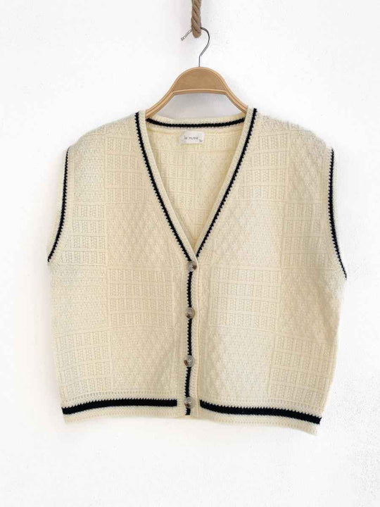 Chaleco Punto Beige única