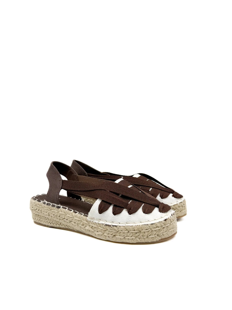 Alpargatas de Plataforma con Cintas Elásticas Intercaladas – Estilo Boho de Verano