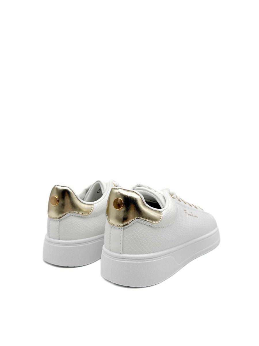 Zapatillas Blancas con Detalles Dorados y Plateados