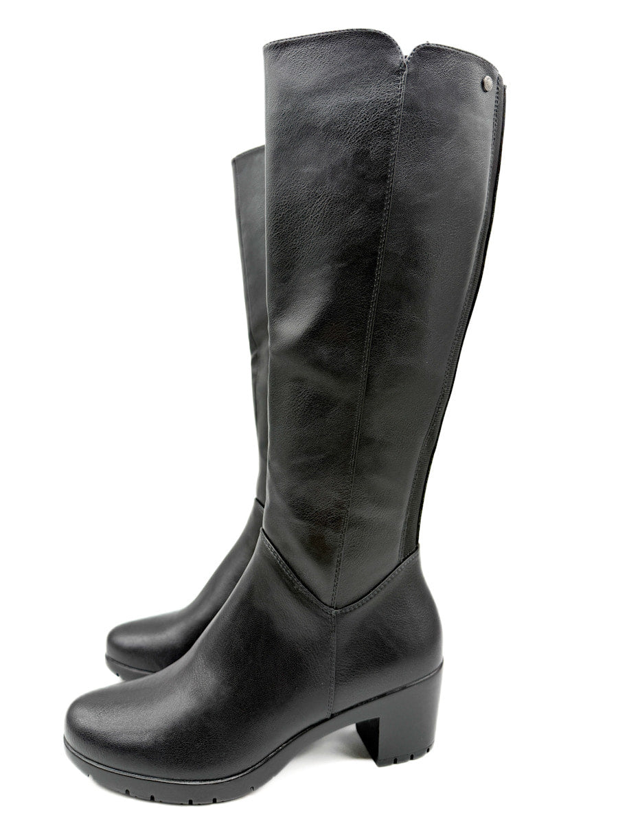 Botas Altas de Caña Recta con Tacón Cuadrado y Cremallera