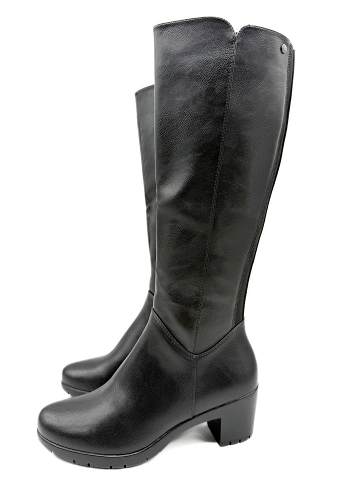 Botas Altas de Caña Recta con Tacón Cuadrado y Cremallera