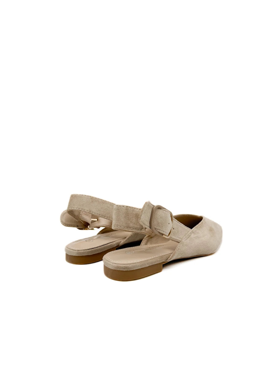 Zapatos Planos Destalonados de Antelina con Escote en V – Elegancia Diaria