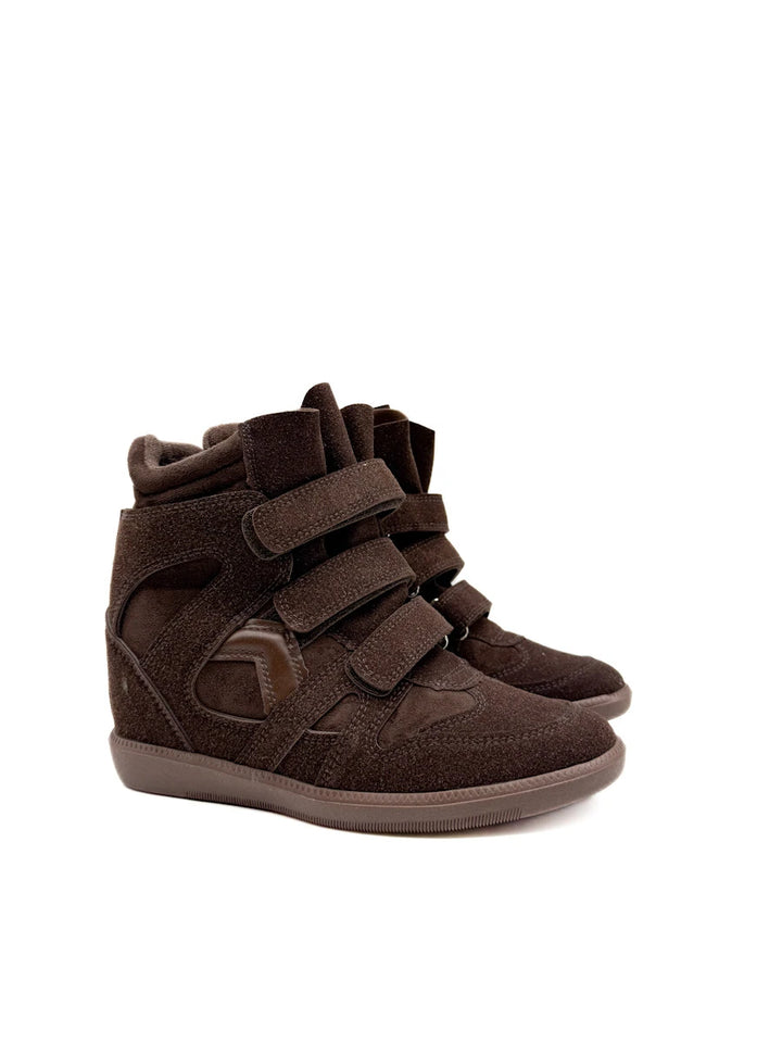 Zapatillas con Cuña Interna y Velcro en Antelina