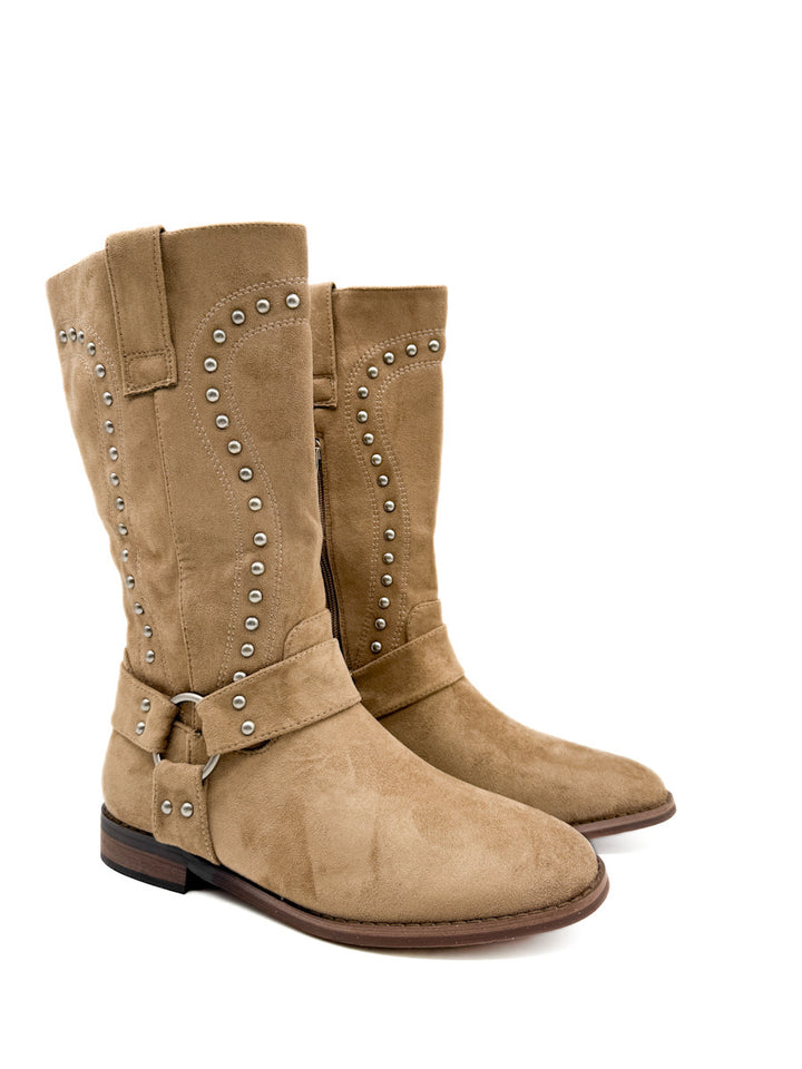 Botas de Antelina con Detalles de Tachas