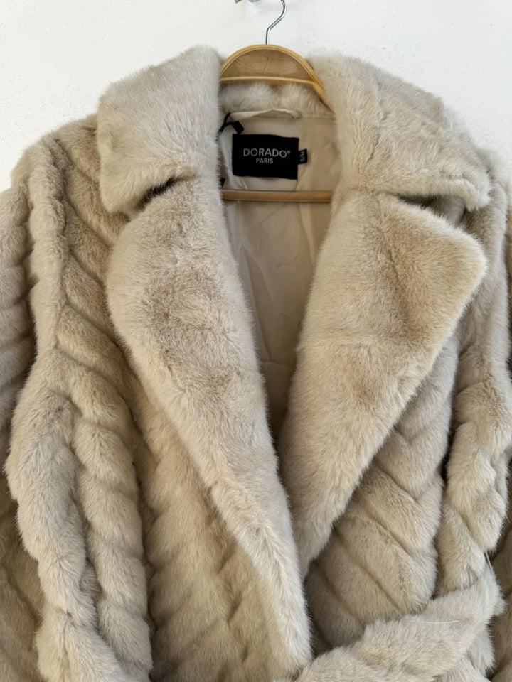 Abrigo Largo Efecto Pelo