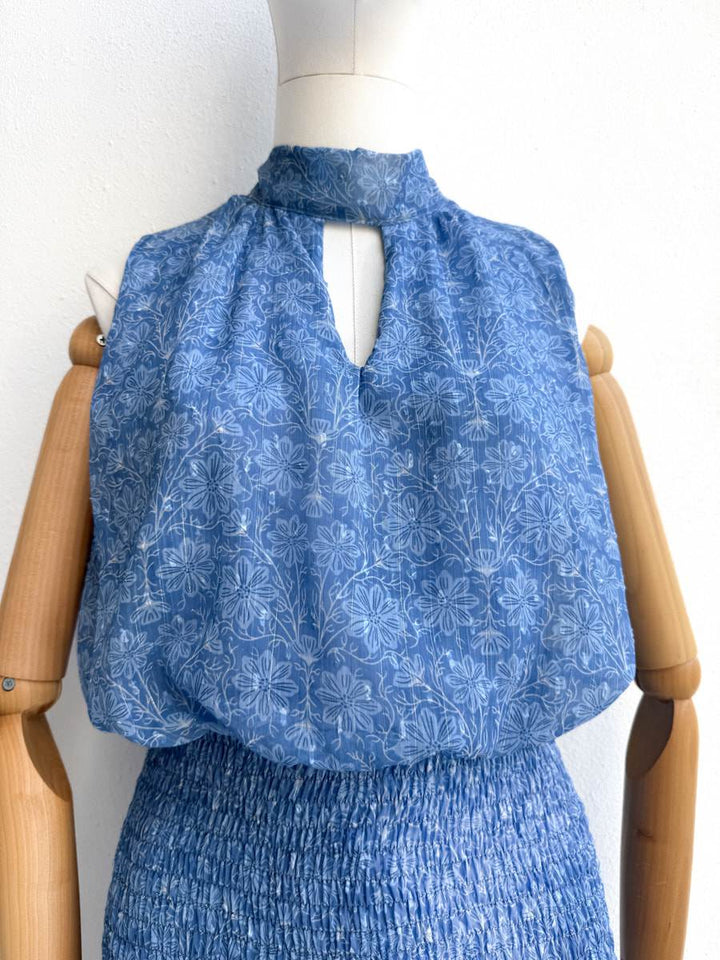 Vestido corto frunces