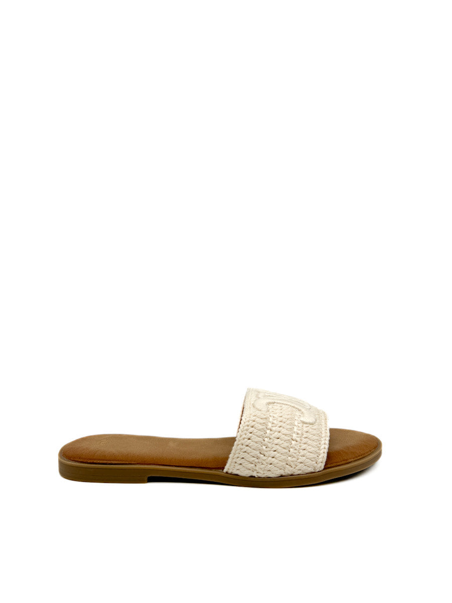 Sandalias de Pala  con Textura Trenzada Bordado