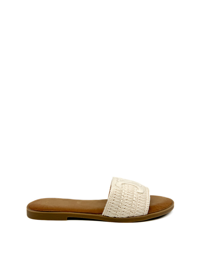 Sandalias de Pala  con Textura Trenzada Bordado