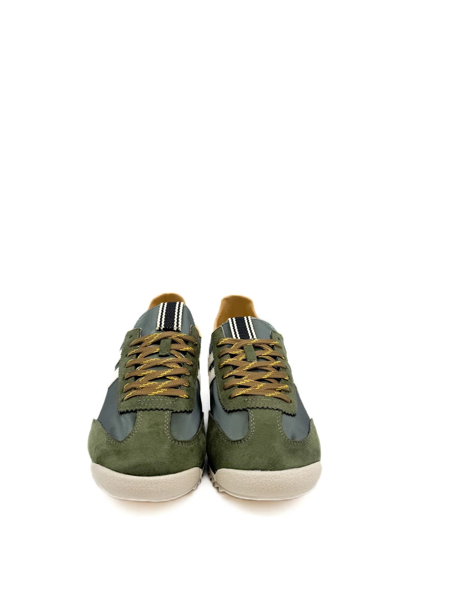 Zapatillas Deportivas Retro de Antelina y Nailon con Bandas Laterales