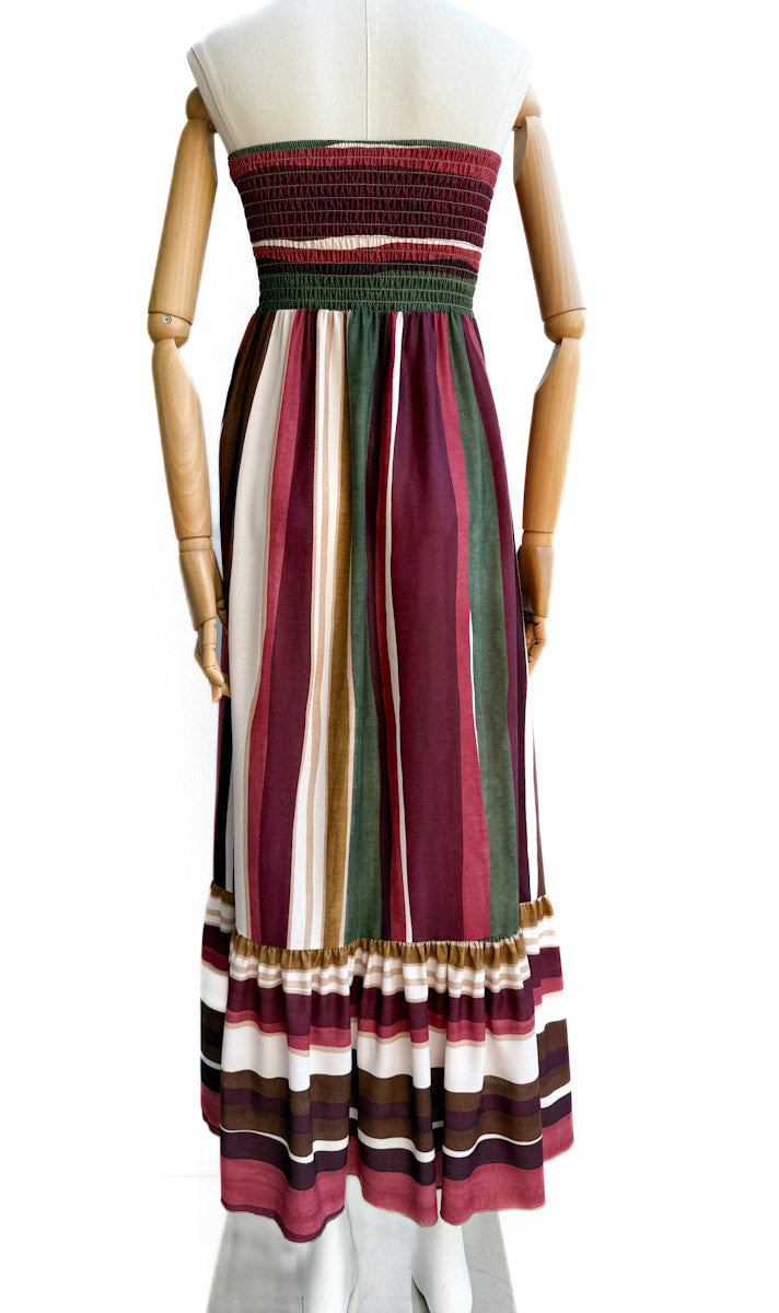 Vestido Largo Multicolor con Tirantes Ajustables