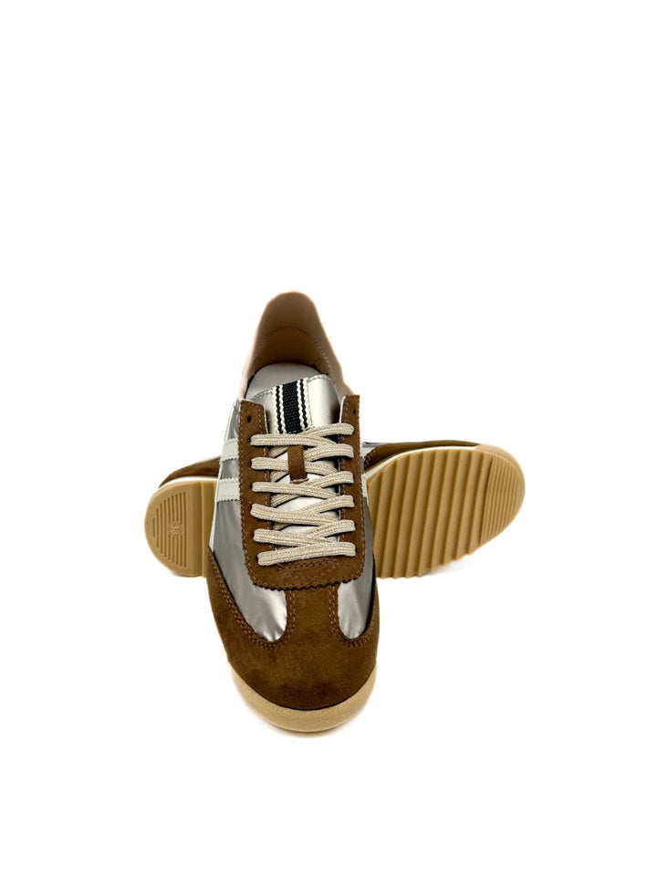 Zapatillas Deportivas Retro de Antelina y Nailon con Bandas Laterales