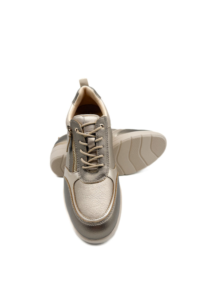 Zapatillas Deportivas de Cuña Elegantes con Cremallera Lateral