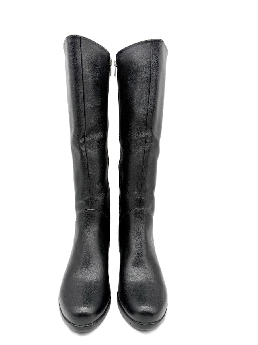 Botas Altas de Caña Recta con Tacón Cuadrado y Cremallera