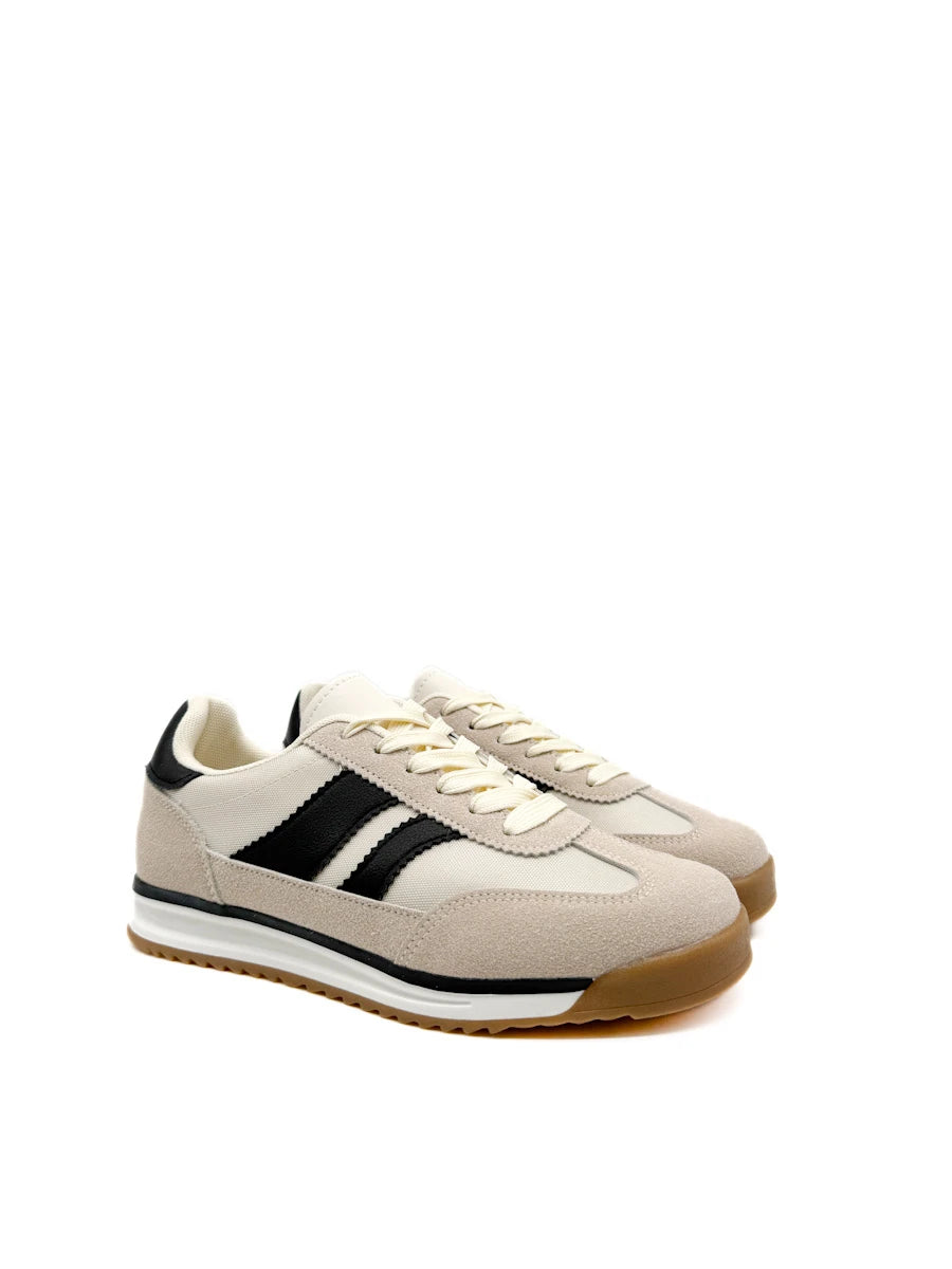 Zapatillas Deportivas Retro con Amortiguación Goma y Detalles en Antelina