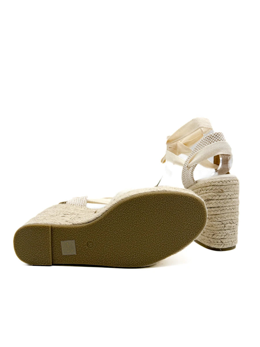 Alpargatas de Cuña con Cinta al Tobillo Tipo Valencianas